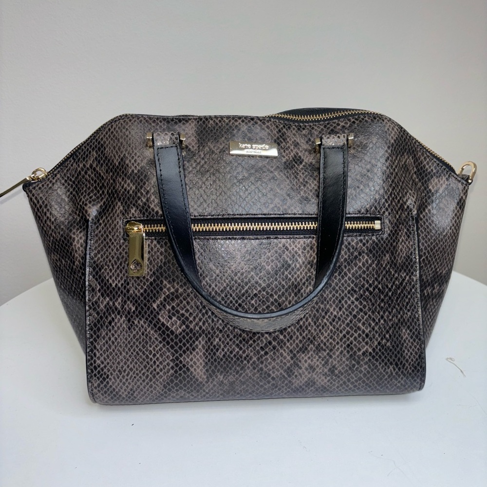 Kate Spade Textured Black and Brown Satchel
